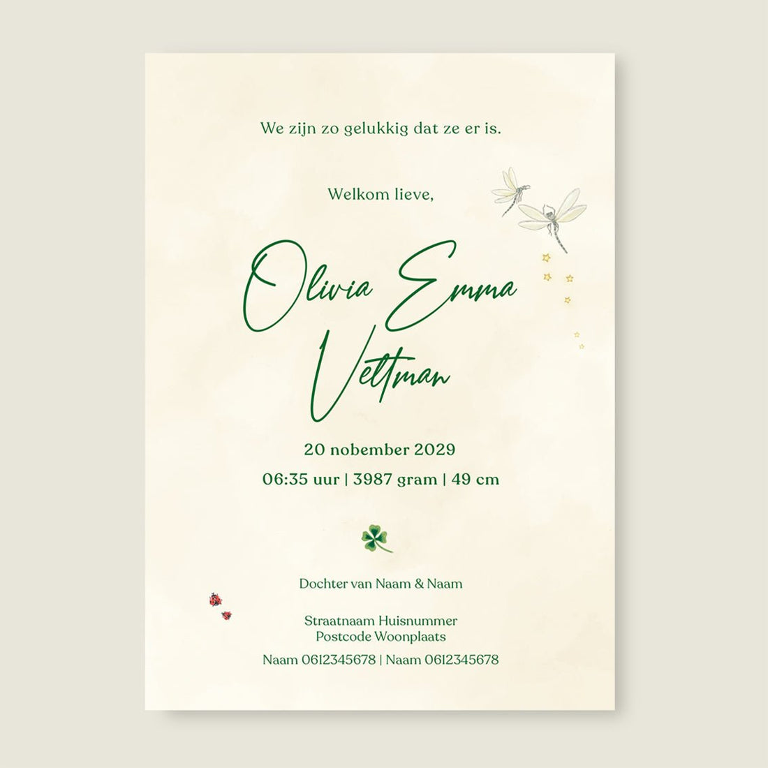 Geboortekaartje Fairy Swan - Story of July