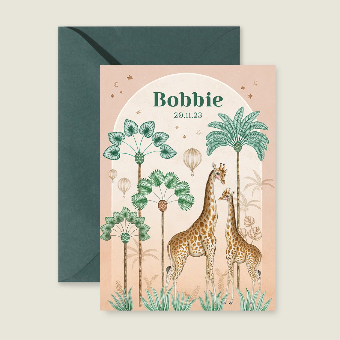 Geboortekaartje Giraffe Palms Terra - Story of July