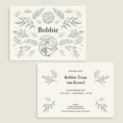 Geboortekaartje Hello Rabbit - Story of July