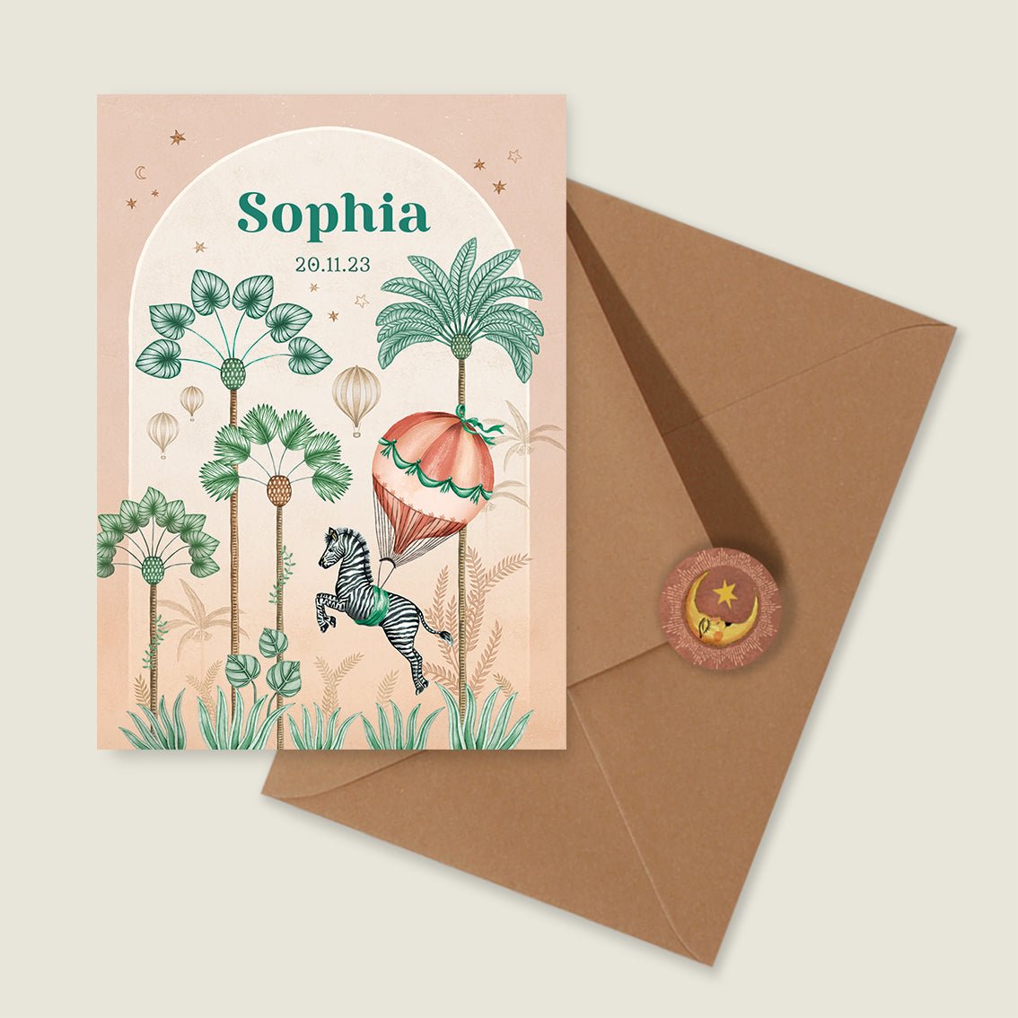 Geboortekaartje Jumping Zebra Terra - Story of July