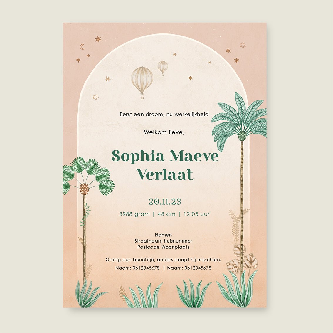 Geboortekaartje Jumping Zebra Terra - Story of July