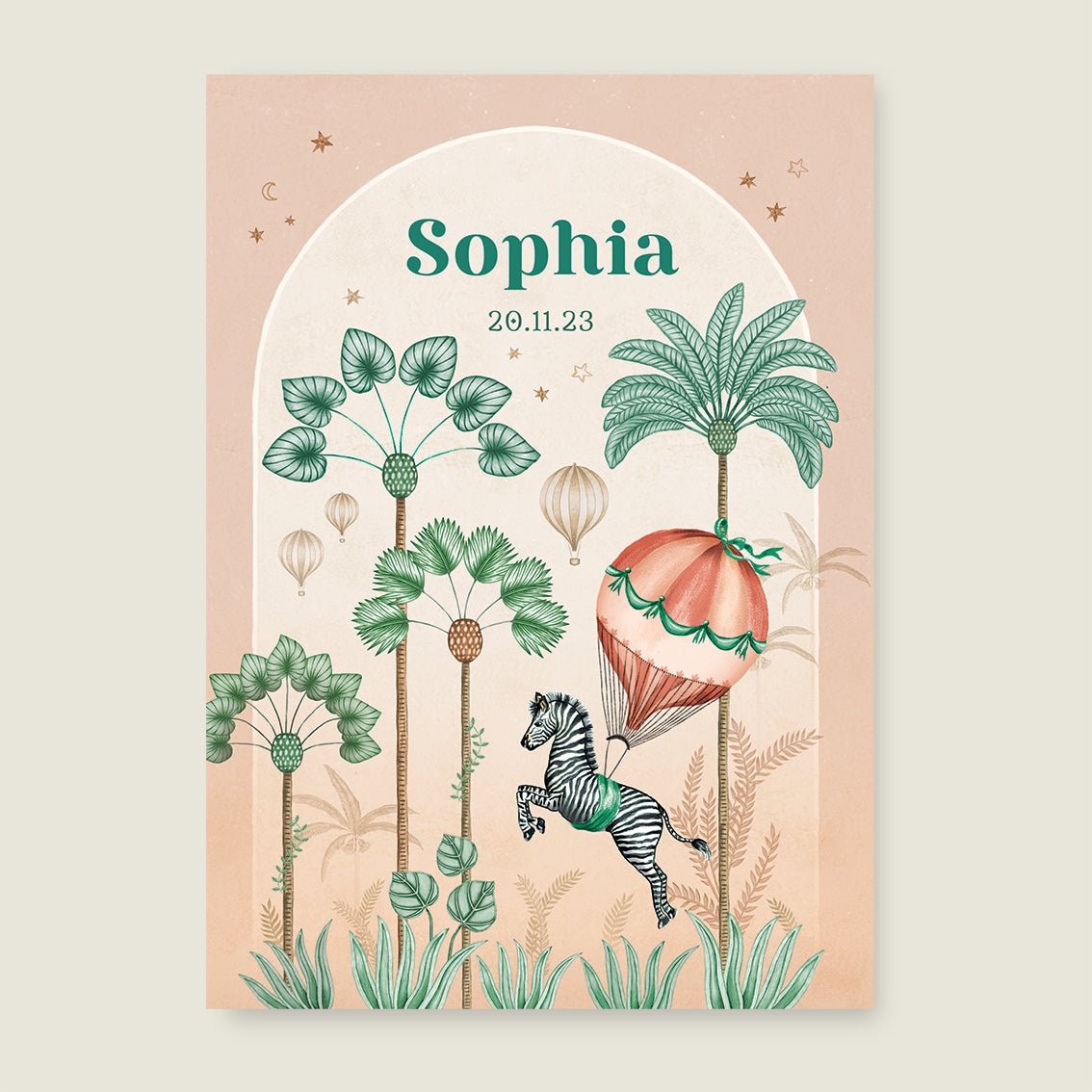 Geboortekaartje Jumping Zebra Terra - Story of July