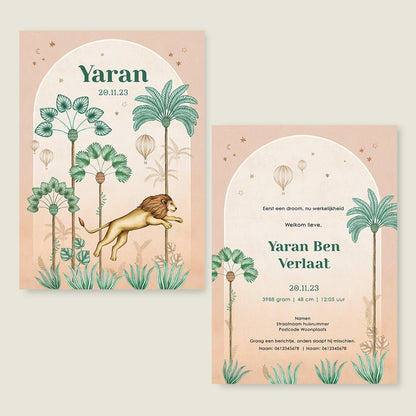 Geboortekaartje Lion Palms Terra - Story of July