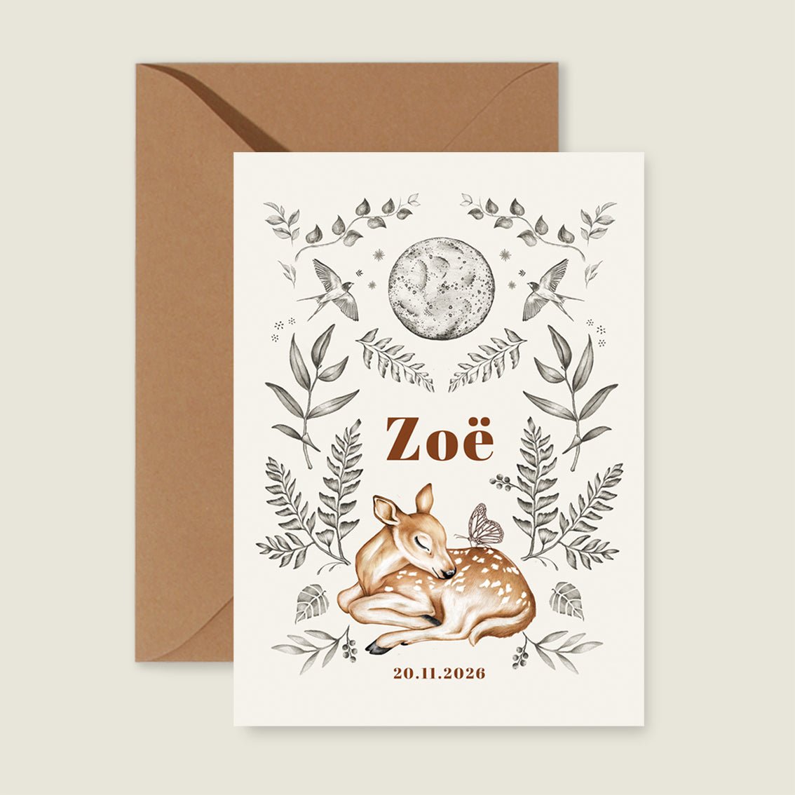 Geboortekaartje Little Dear Offwhite - Story of July