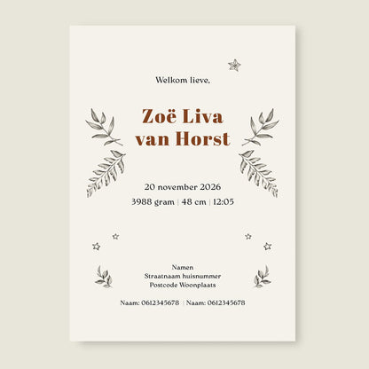 Geboortekaartje Little Dear Offwhite - Story of July