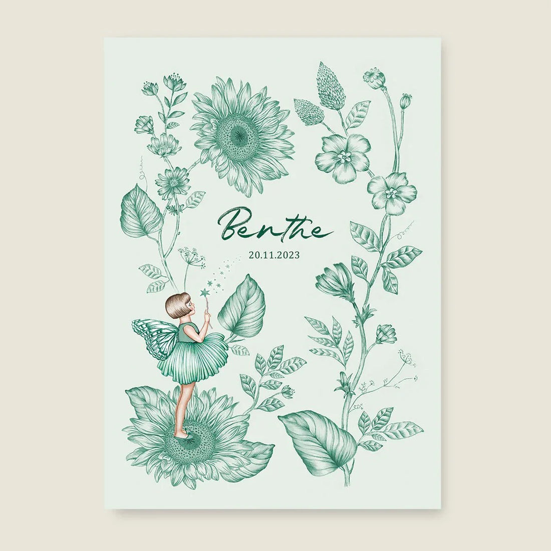 Geboortekaartje Little Elf Green - Story of July