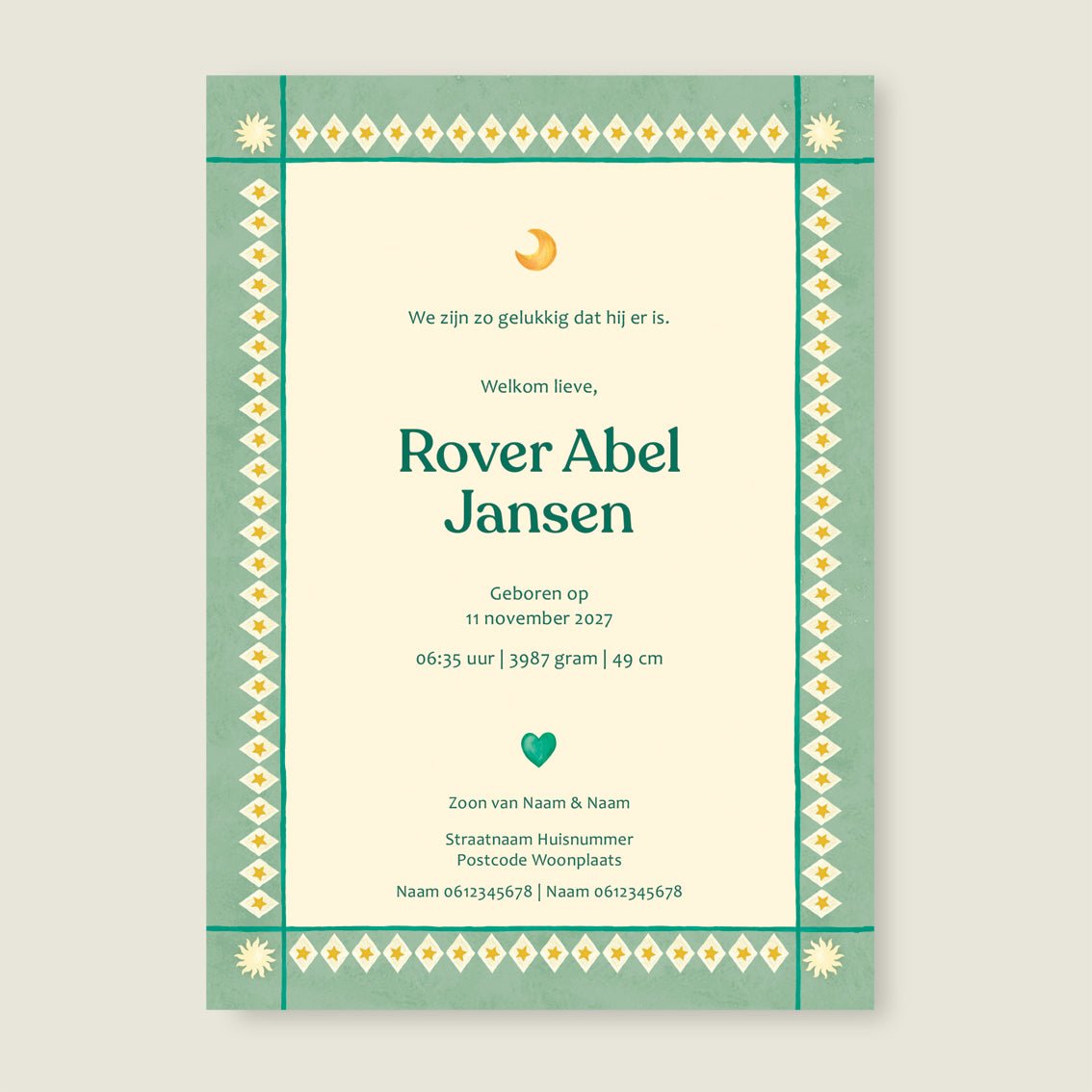 Geboortekaartje Lovely Elephant - Story of July