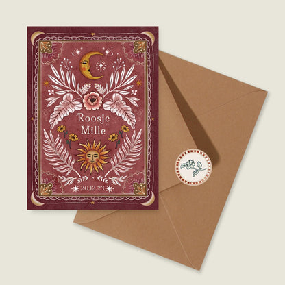 Geboortekaartje Moonchild Red - Story of July