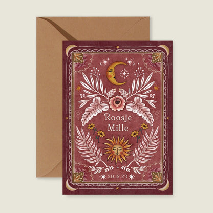 Geboortekaartje Moonchild Red - Story of July