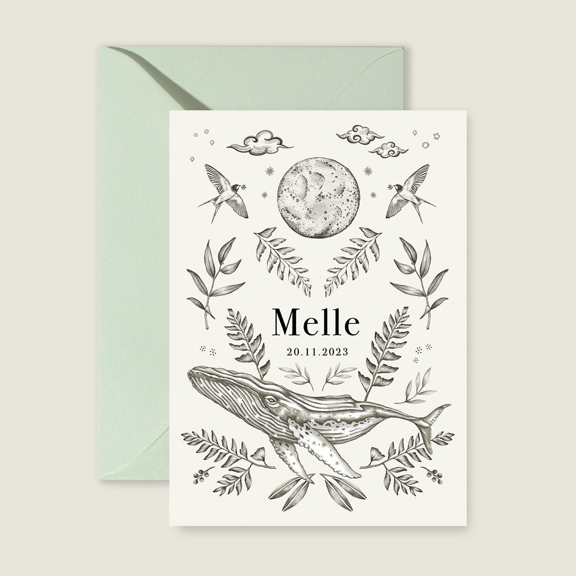 Geboortekaartje Nature Whale - Story of July