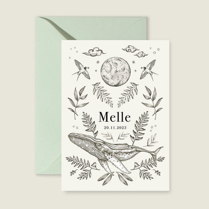 Geboortekaartje Nature Whale - Story of July