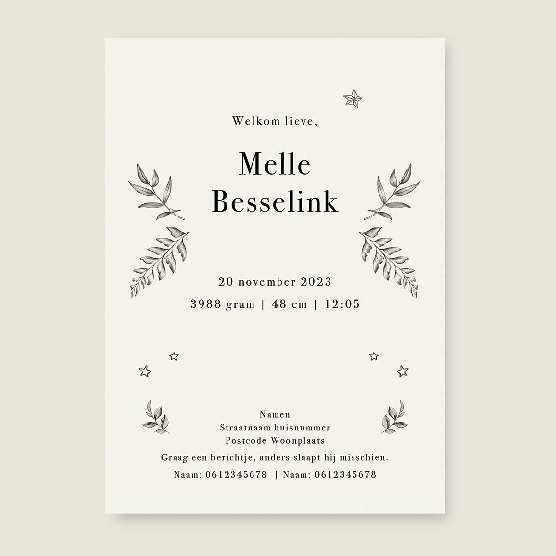 Geboortekaartje Nature Whale - Story of July