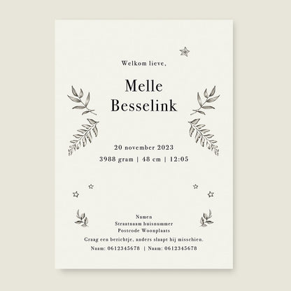 Geboortekaartje Nature Whale - Story of July