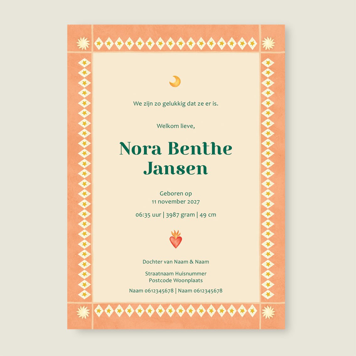 Geboortekaartje Oh Dear Butterfly - Story of July