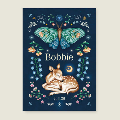 Geboortekaartje Oh Dear Butterfly Blue - Story of July