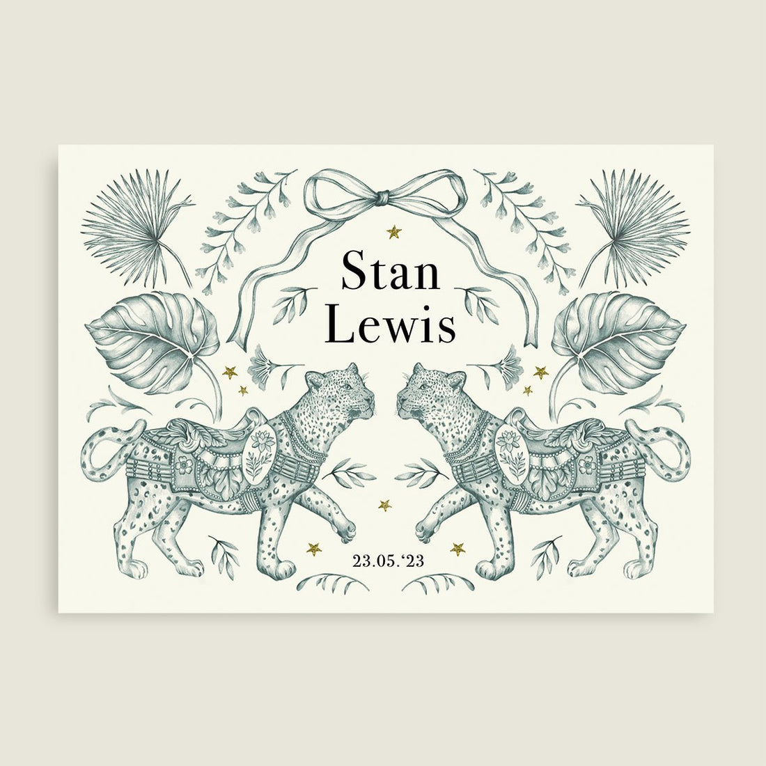 Geboortekaartje Panter Leaves - Story of July