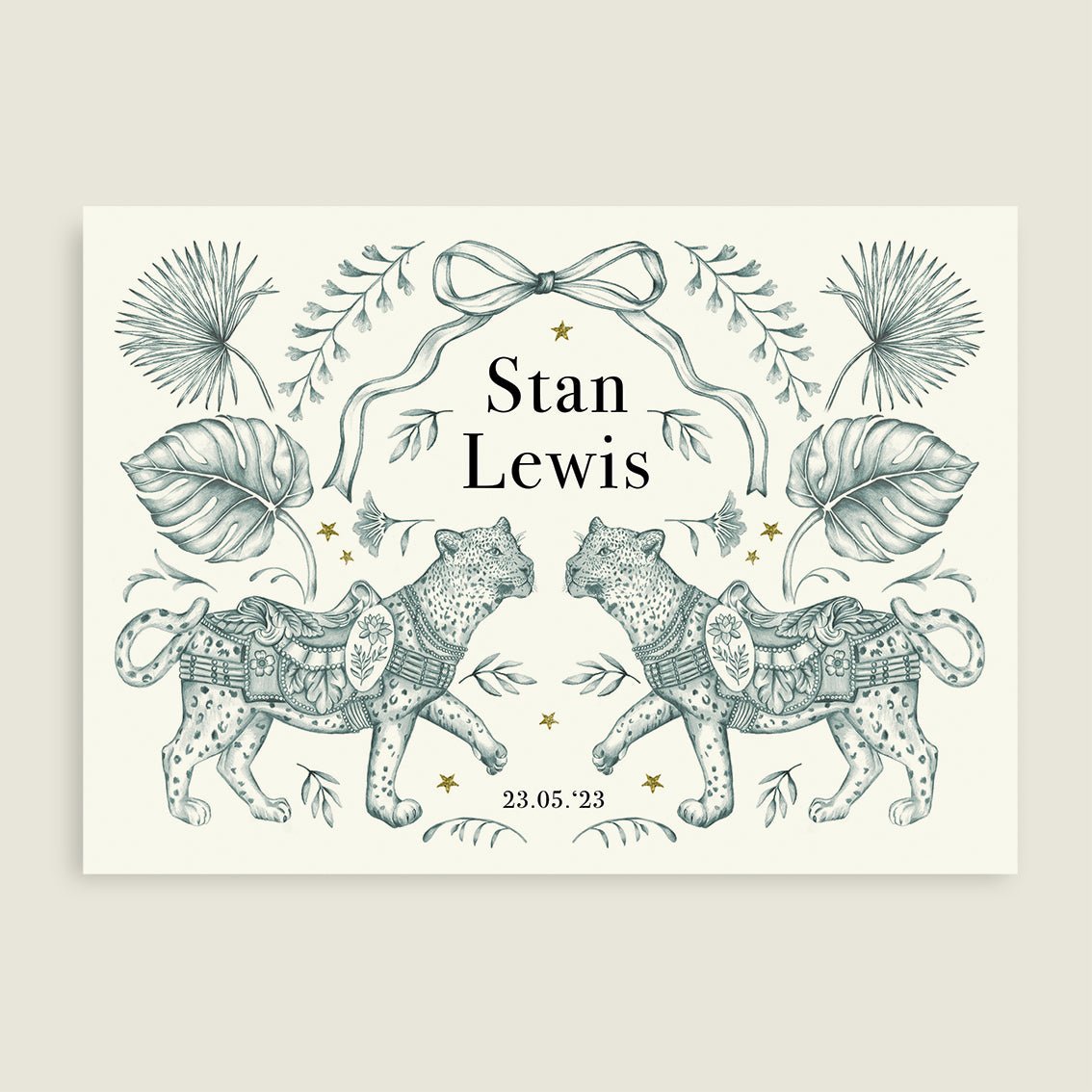 Geboortekaartje Panter Leaves - Story of July