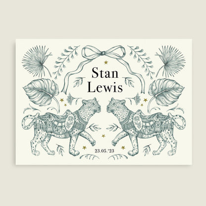 Geboortekaartje Panter Leaves - Story of July