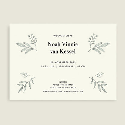 Geboortekaartje Panter Leaves - Story of July