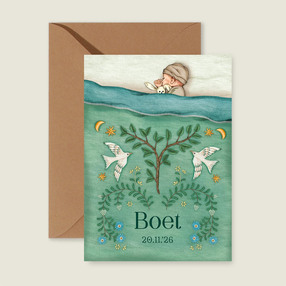 Geboortekaartje Sleep Tight Blue - Story of July