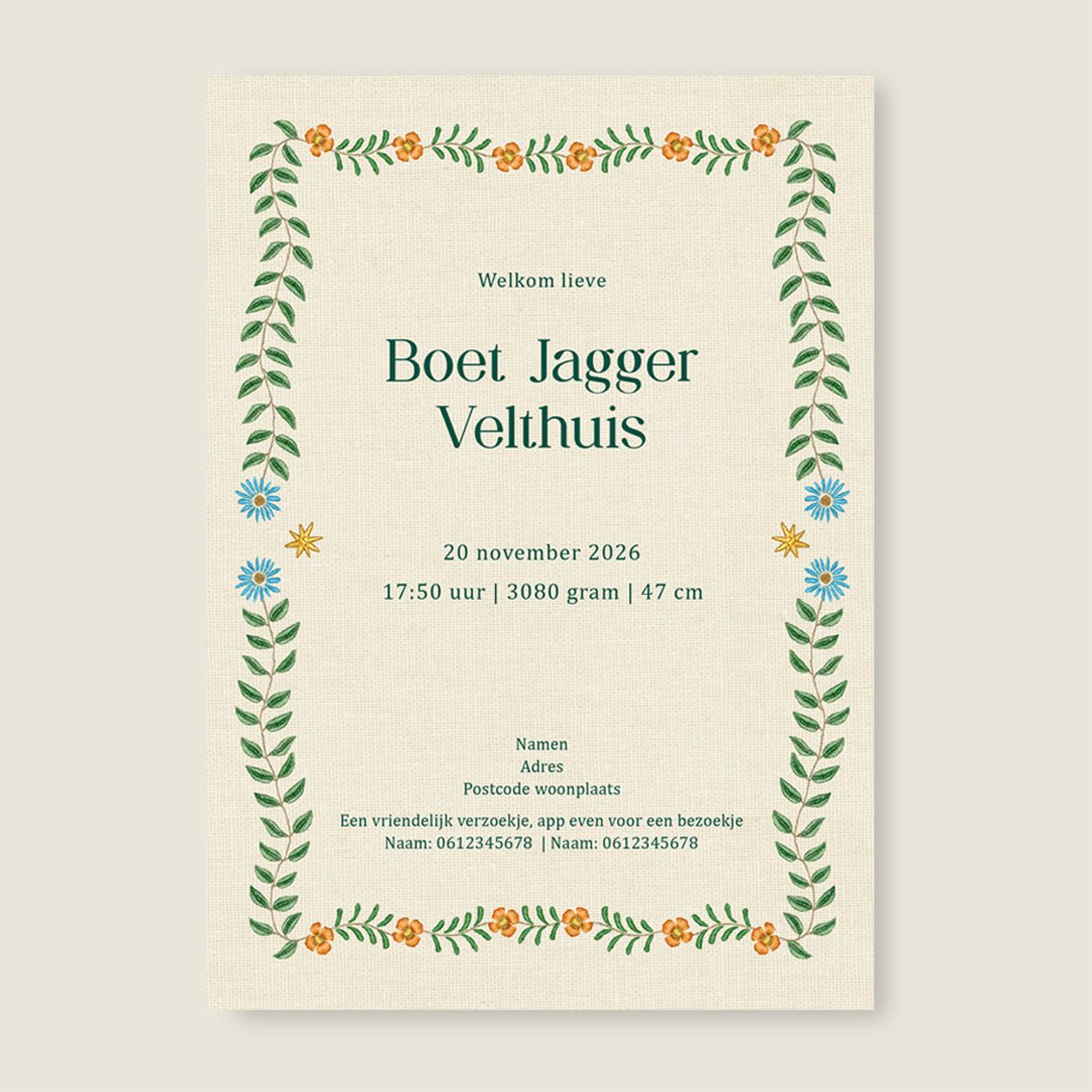 Geboortekaartje Sleep Tight Blue - Story of July