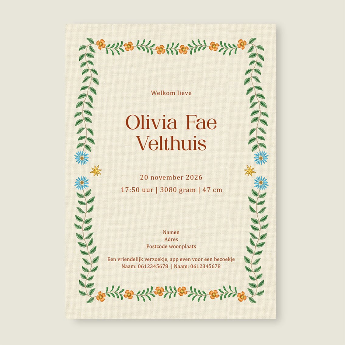 Geboortekaartje Sleep Tight Terra - Story of July