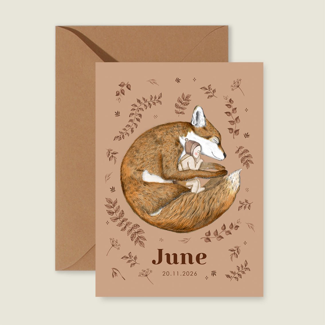 Geboortekaartje Sleeping Fox Terra - Story of July