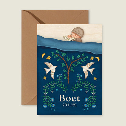 Geboortekaartje Sleeptight Dark Blue - Story of July