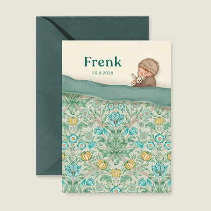 Geboortekaartje Sleeptight Flowers Blue - Story of July