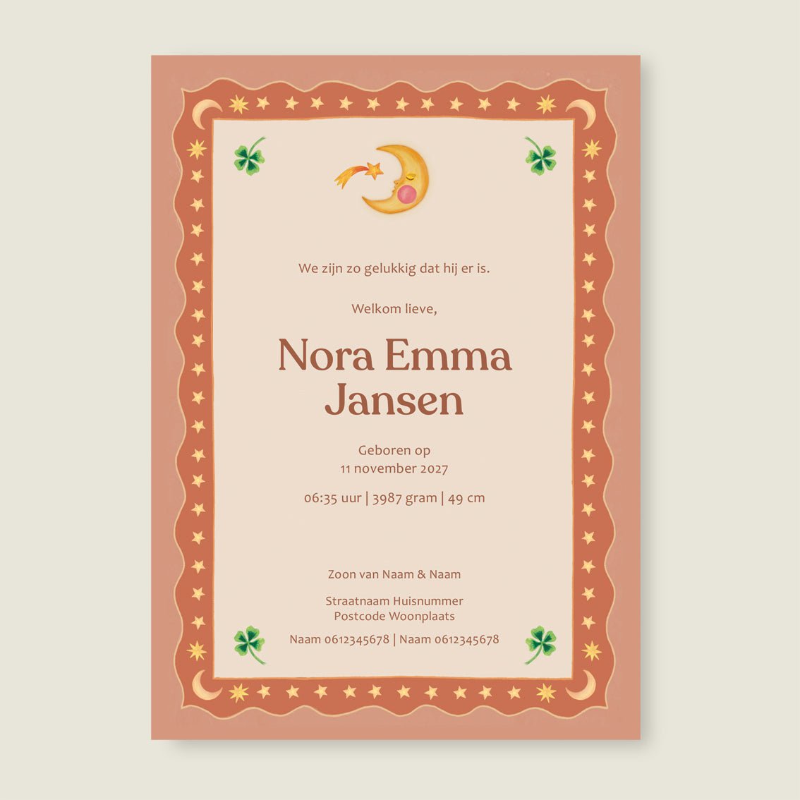 Geboortekaartje Sparrow Heart - Story of July