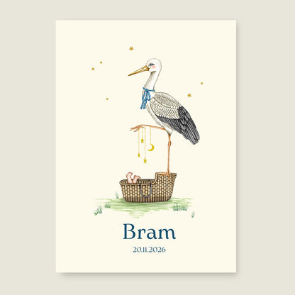 Geboortekaartje Stork Basket - Story of July