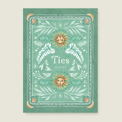 Geboortekaartje Sunshine Green - Story of July