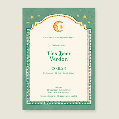 Geboortekaartje Sunshine Green - Story of July