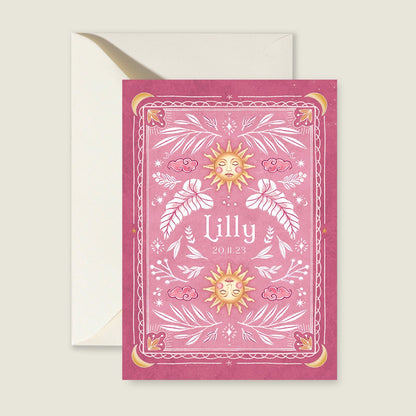 Geboortekaartje Sunshine Pink - Story of July