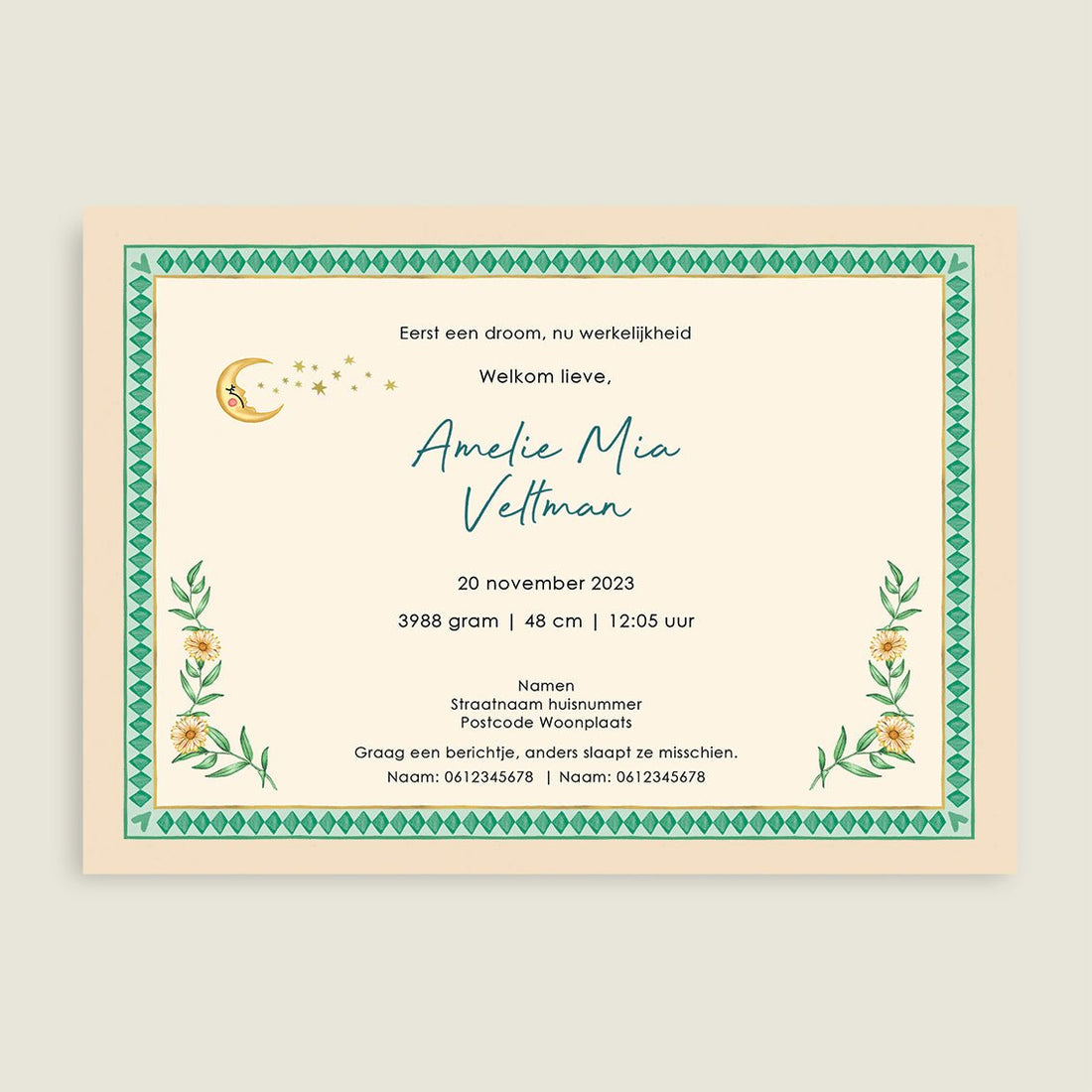 Geboortekaartje Swan Baby - Story of July