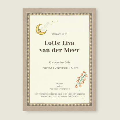 Geboortekaartje Swan Balloon - Story of July