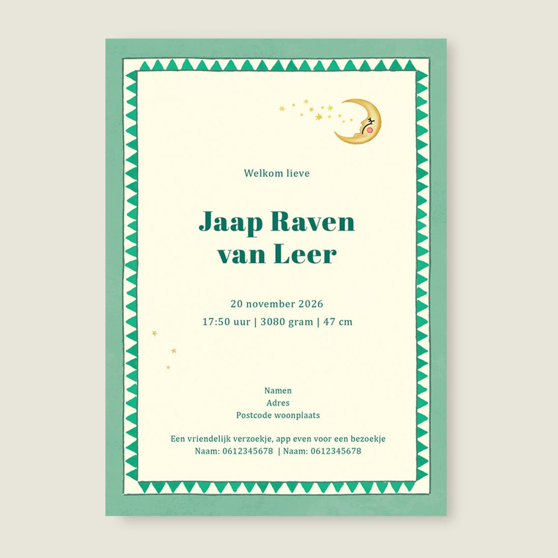 Geboortekaartje Tree Maki - Story of July