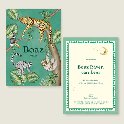 Geboortekaartje Tree Panter Green - Story of July