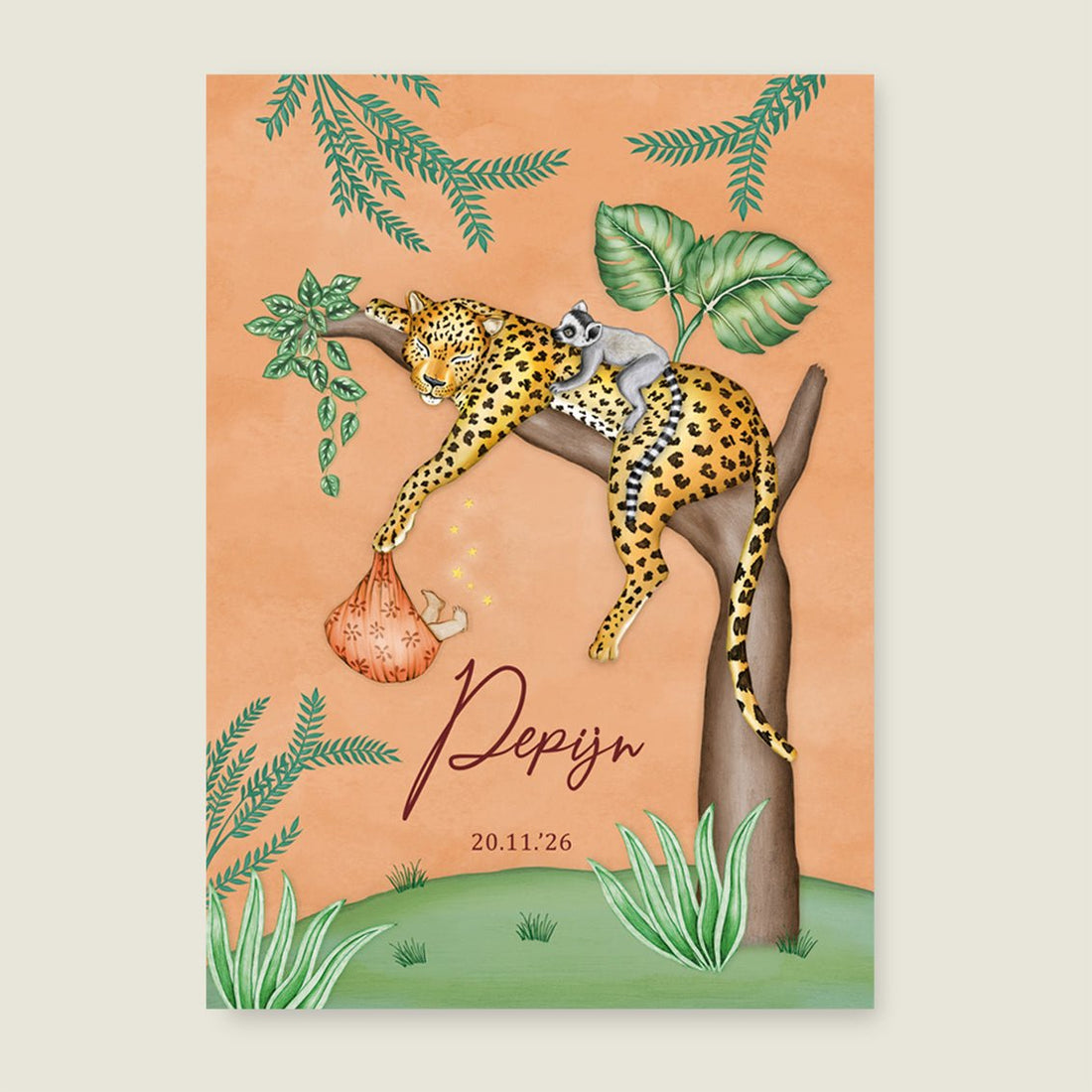 Geboortekaartje Tree Panter Terra - Story of July