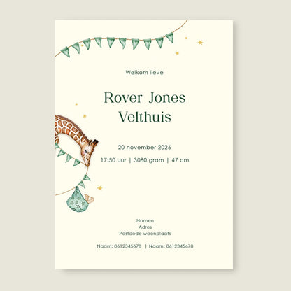 Geboortekaartje Welcome Baby - Story of July