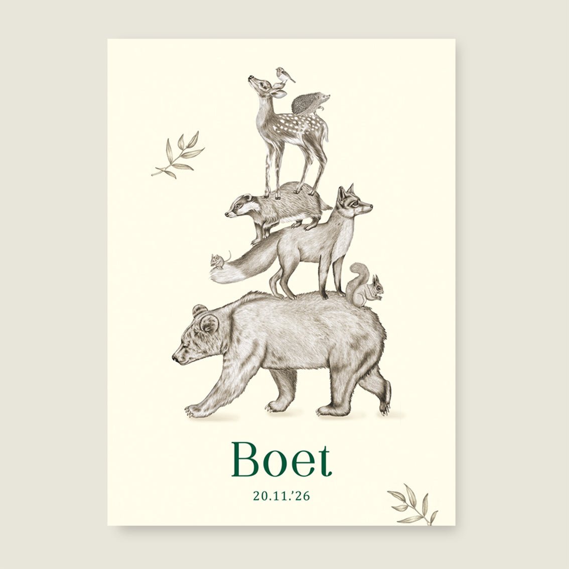 Print Animal Tower Offwhite - Story of July