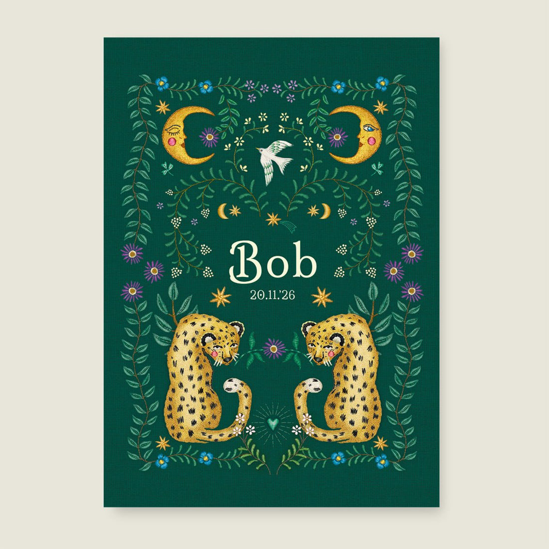 Print Embroider Panter Green - Story of July