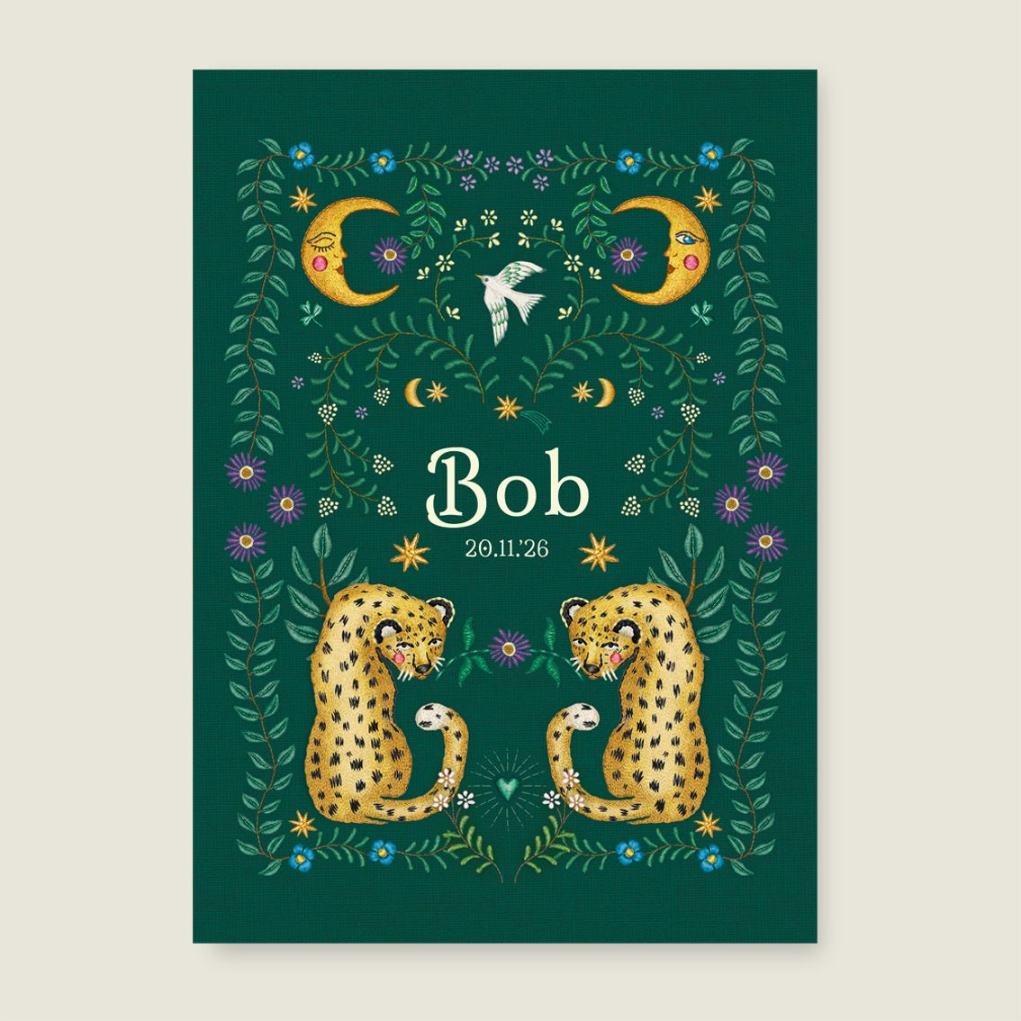 Print Embroider Panter Green - Story of July