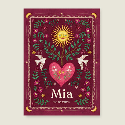 Print Heart Bird Red - Story of July