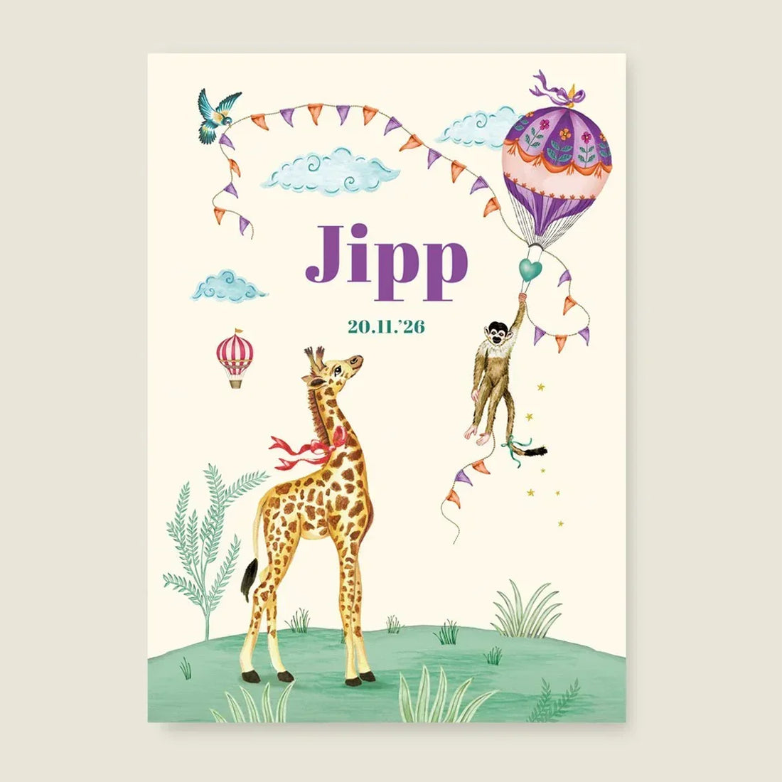 Print Monkey And The Giraffe - Story of July