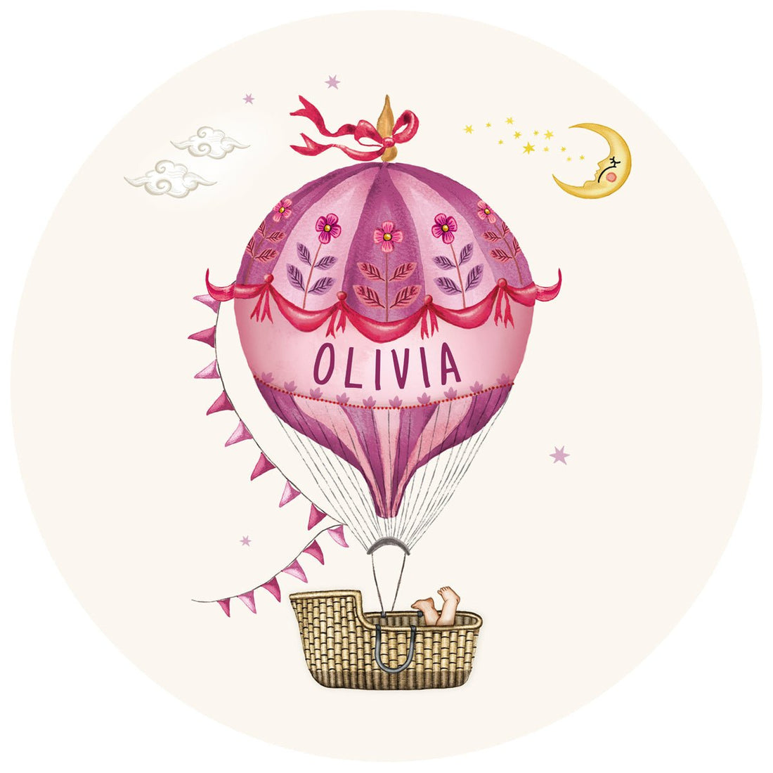 Raamsticker Baby Balloon Purple - Story of July