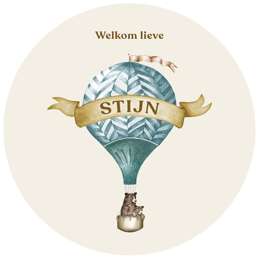 Raamsticker Bear Balloon Blue - Story of July