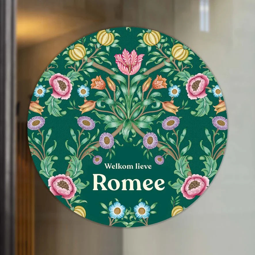 Raamsticker Blooming Flowers Green - Story of July