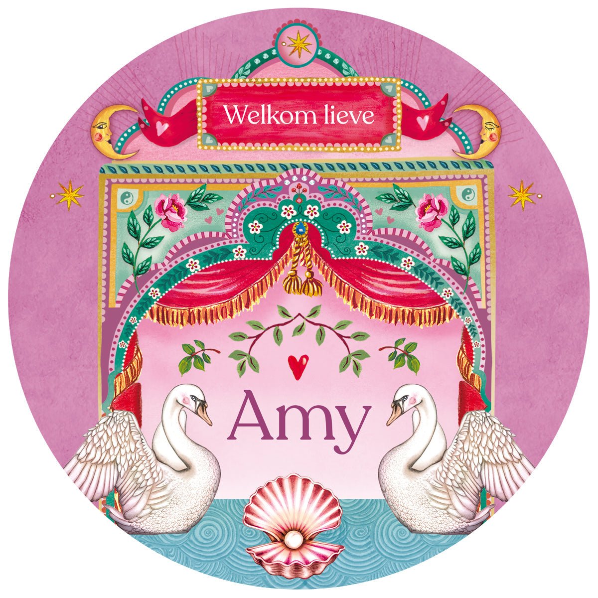 Raamsticker Dancing Swan Pearl - Story of July