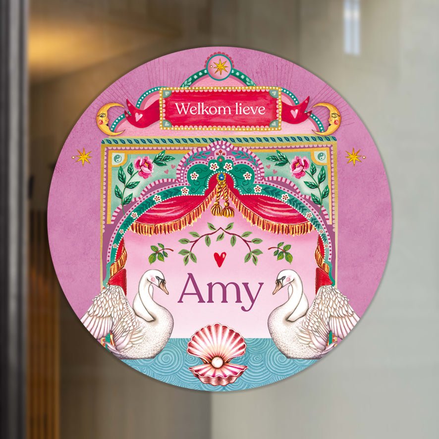 Raamsticker Dancing Swan Pearl - Story of July